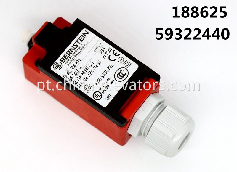 188625 Chave de dispositivo de tensão para os governadores de velocidade excessiva do elevador Schindler 188625 Tension Device Switch for Schindler Elevator Overspeed Governors